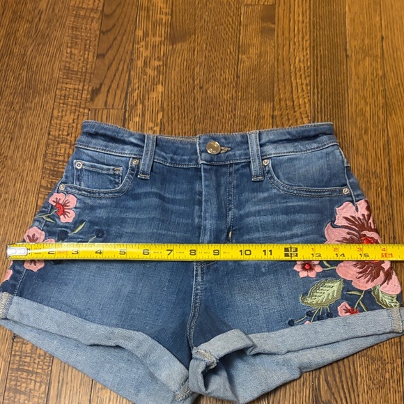 Guess High Waisted Denim Shorts with Flowe Embroidery - Picture 5 of 7